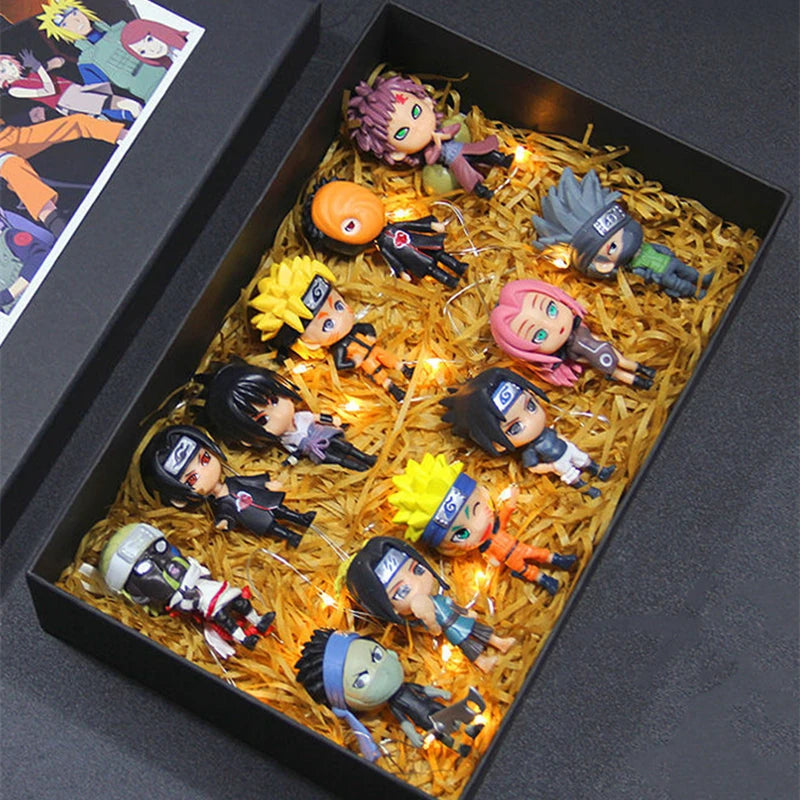 Conjunto de Figuras Naruto - 6 Personagens (7-9cm) com Base Exclusiva